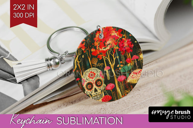 Neon Halloween Keychain - Spooky Keychain Sublimation Sublimation OrangeBrushStudio 