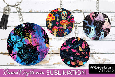 Neon Halloween Keychain - Spooky Keychain Sublimation Sublimation OrangeBrushStudio 