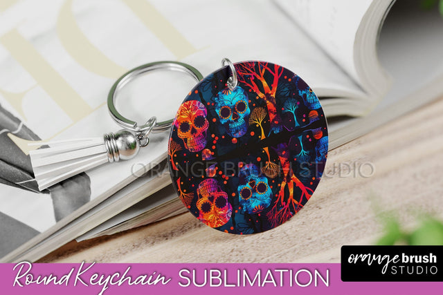 Neon Halloween Keychain - Spooky Keychain Sublimation Sublimation OrangeBrushStudio 