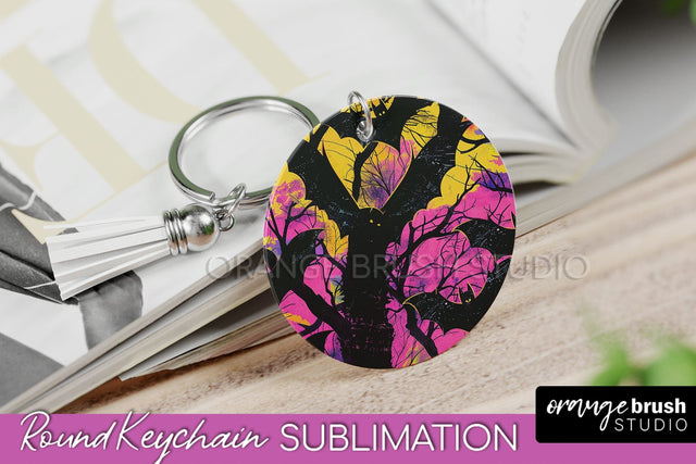 Neon Halloween Keychain - Spooky Keychain Sublimation Sublimation OrangeBrushStudio 