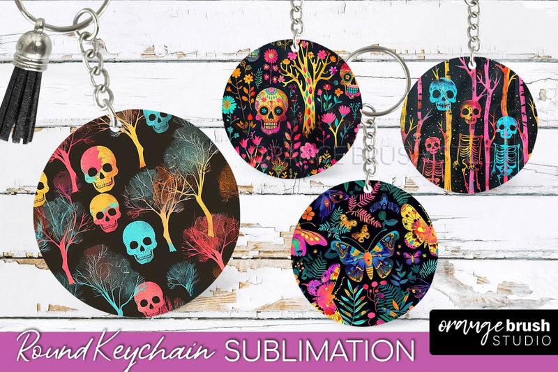 Neon Halloween Keychain - Spooky Keychain Sublimation Sublimation OrangeBrushStudio 