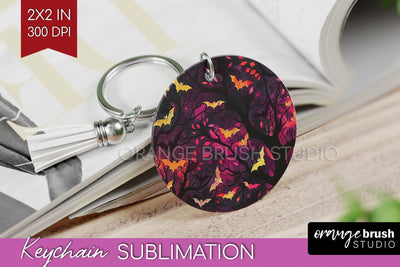 Neon Halloween Keychain - Spooky Keychain Sublimation Sublimation OrangeBrushStudio 