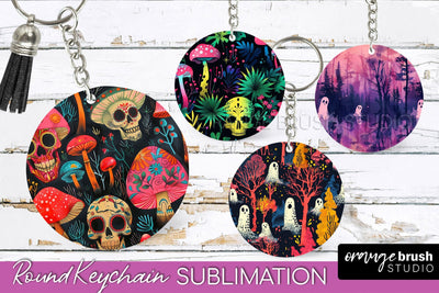 Neon Halloween Keychain - Spooky Keychain Sublimation Sublimation OrangeBrushStudio 
