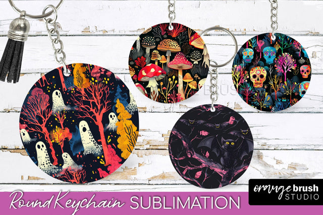 Neon Halloween Keychain - Spooky Keychain Sublimation Sublimation OrangeBrushStudio 