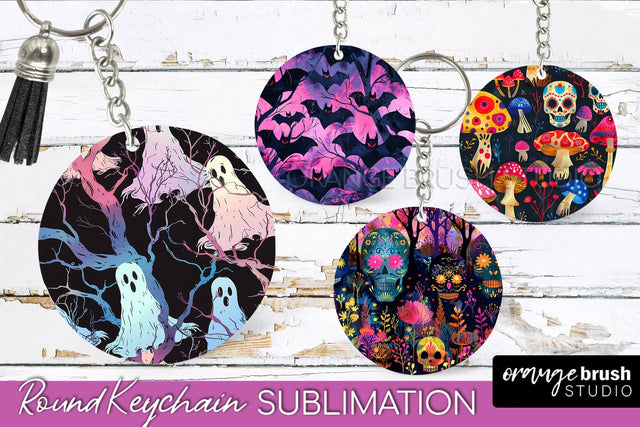 Neon Halloween Keychain - Spooky Keychain Sublimation Sublimation OrangeBrushStudio 