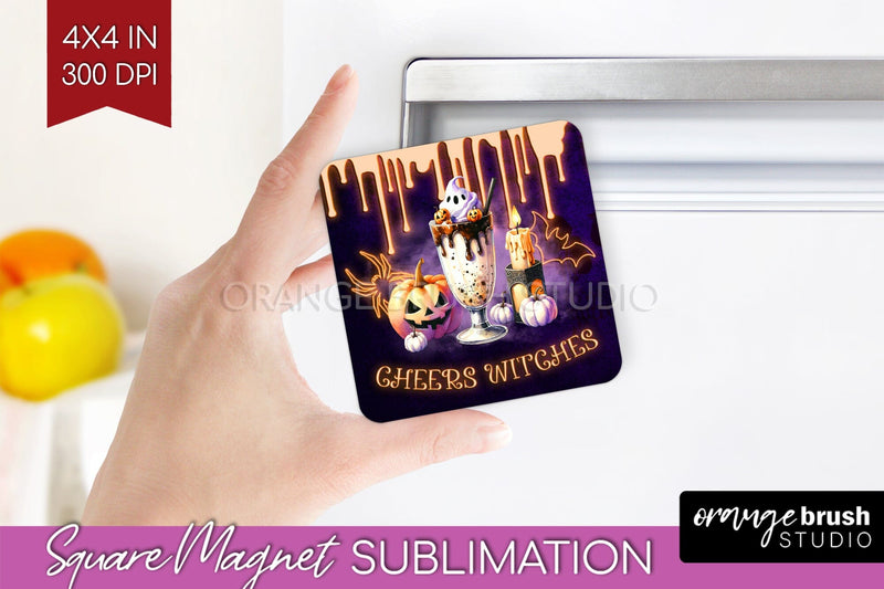 Neon Halloween Magnet Sublimation - Cocktail Magnet PNG Sublimation OrangeBrushStudio 