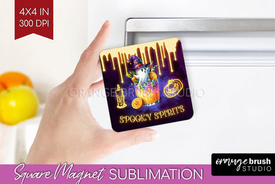 Neon Halloween Magnet Sublimation - Cocktail Magnet PNG Sublimation OrangeBrushStudio 
