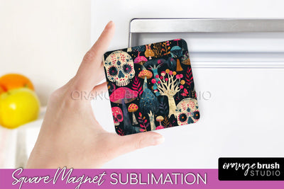 Neon Halloween Magnet Sublimation - Spooky Magnet Design Sublimation OrangeBrushStudio 