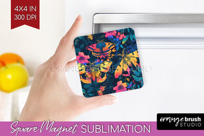 Neon Halloween Magnet Sublimation - Spooky Magnet Design Sublimation OrangeBrushStudio 
