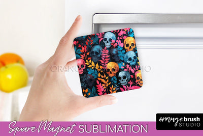 Neon Halloween Magnet Sublimation - Spooky Magnet Design Sublimation OrangeBrushStudio 