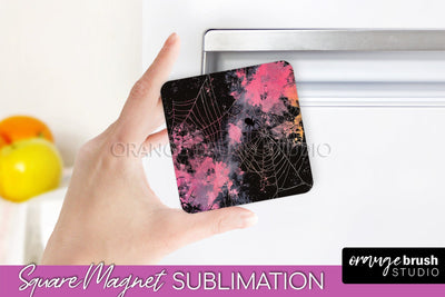 Neon Halloween Magnet Sublimation - Spooky Magnet Design Sublimation OrangeBrushStudio 