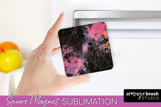 Neon Halloween Magnet Sublimation - Spooky Magnet Design Sublimation OrangeBrushStudio 