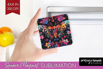 Neon Halloween Magnet Sublimation - Spooky Magnet Design Sublimation OrangeBrushStudio 
