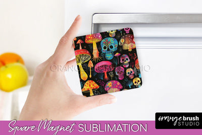 Neon Halloween Magnet Sublimation - Spooky Magnet Design Sublimation OrangeBrushStudio 