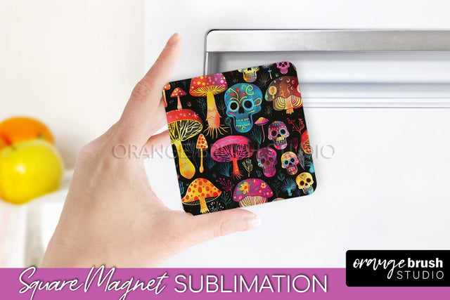 Neon Halloween Magnet Sublimation - Spooky Magnet Design Sublimation OrangeBrushStudio 