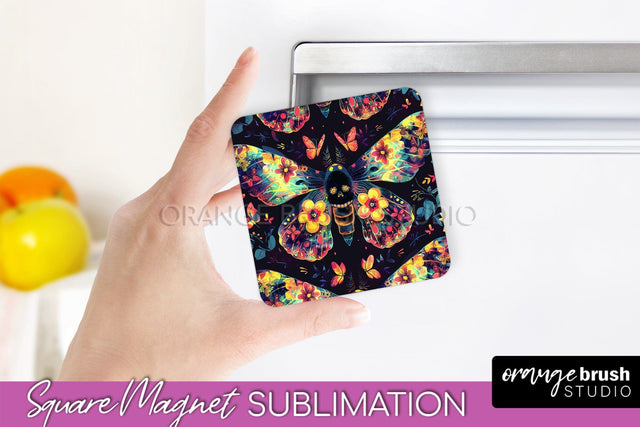 Neon Halloween Magnet Sublimation - Spooky Magnet Design Sublimation OrangeBrushStudio 