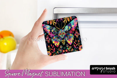 Neon Halloween Magnet Sublimation - Spooky Magnet Design Sublimation OrangeBrushStudio 