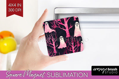 Neon Halloween Magnet Sublimation - Spooky Magnet Design Sublimation OrangeBrushStudio 