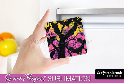 Neon Halloween Magnet Sublimation - Spooky Magnet Design Sublimation OrangeBrushStudio 
