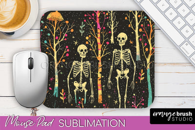 Neon Halloween Mouse Pad, Spooky Mousepad Sublimation Sublimation OrangeBrushStudio 