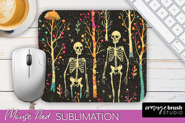 Neon Halloween Mouse Pad, Spooky Mousepad Sublimation Sublimation OrangeBrushStudio 