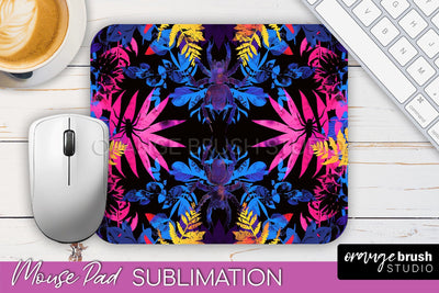 Neon Halloween Mouse Pad, Spooky Mousepad Sublimation Sublimation OrangeBrushStudio 