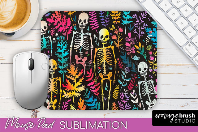 Neon Halloween Mouse Pad, Spooky Mousepad Sublimation Sublimation OrangeBrushStudio 