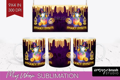 Neon Halloween Mug Wrap - Cocktail Mug Sublimation Sublimation OrangeBrushStudio 