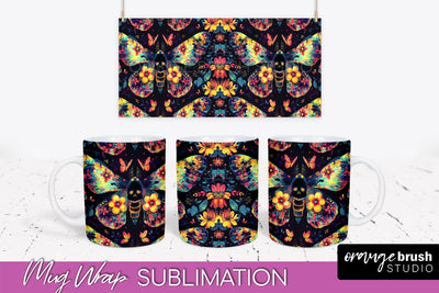 Neon Halloween Mug Wrap - Spooky Mug Sublimation Designs Sublimation OrangeBrushStudio 