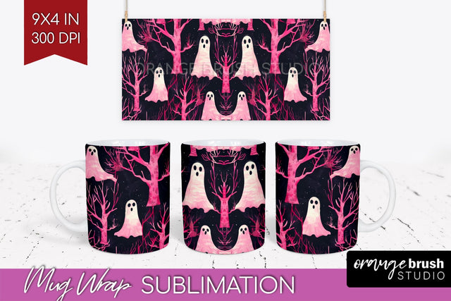 Neon Halloween Mug Wrap - Spooky Mug Sublimation Designs Sublimation OrangeBrushStudio 