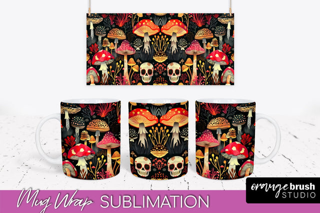 Neon Halloween Mug Wrap - Spooky Mug Sublimation Designs Sublimation OrangeBrushStudio 