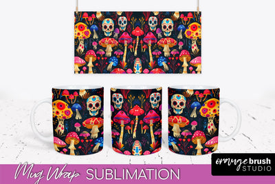 Neon Halloween Mug Wrap - Spooky Mug Sublimation Designs Sublimation OrangeBrushStudio 