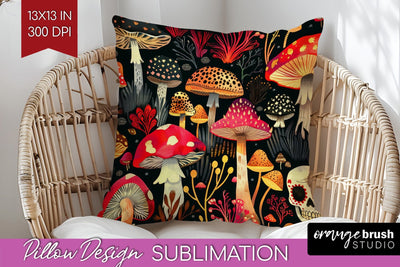 Neon Halloween Pillow Sublimation - Spooky Pillow Cover Sublimation OrangeBrushStudio 