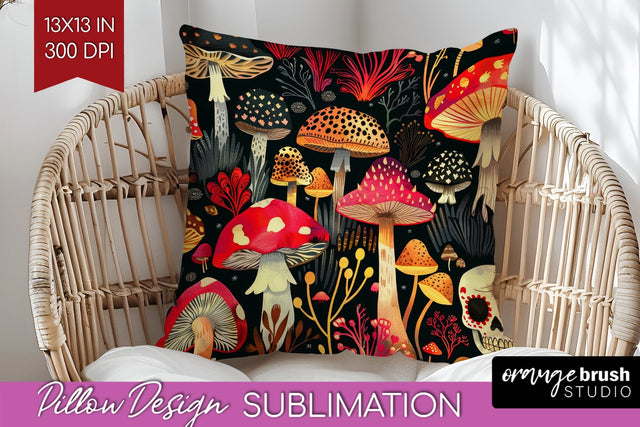 Neon Halloween Pillow Sublimation - Spooky Pillow Cover Sublimation OrangeBrushStudio 