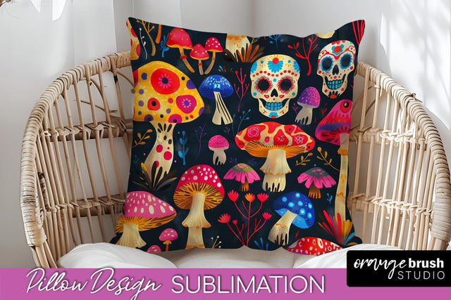 Neon Halloween Pillow Sublimation - Spooky Pillow Cover Sublimation OrangeBrushStudio 