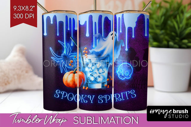Neon Halloween Tumbler Wrap, Cocktail Tumbler Sublimation Sublimation OrangeBrushStudio 