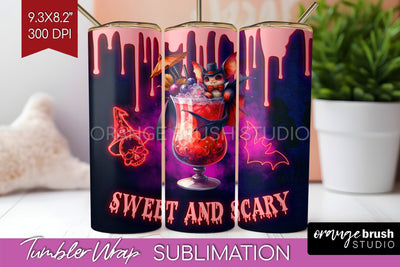 Neon Halloween Tumbler Wrap, Cocktail Tumbler Sublimation Sublimation OrangeBrushStudio 