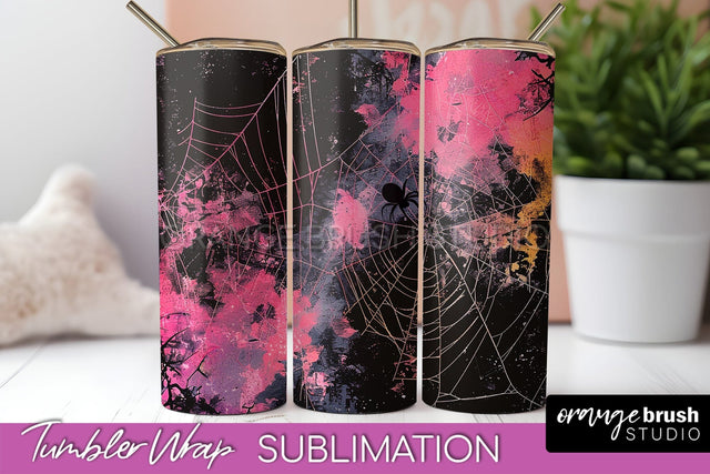 Neon Halloween Tumbler Wrap - Spooky Tumbler Sublimation Sublimation OrangeBrushStudio 