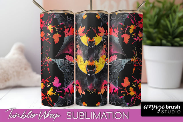 Neon Halloween Tumbler Wrap - Spooky Tumbler Sublimation Sublimation OrangeBrushStudio 