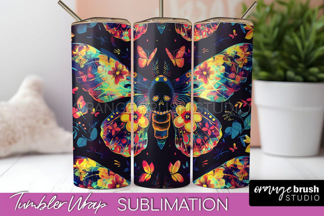 Neon Halloween Tumbler Wrap - Spooky Tumbler Sublimation Sublimation OrangeBrushStudio 