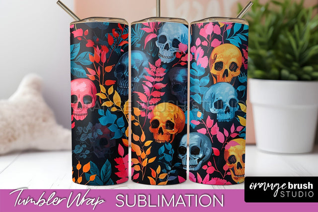 Neon Halloween Tumbler Wrap - Spooky Tumbler Sublimation Sublimation OrangeBrushStudio 