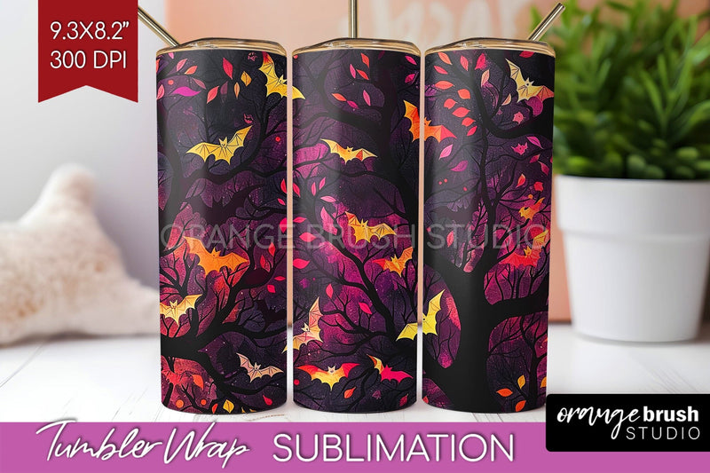 Neon Halloween Tumbler Wrap - Spooky Tumbler Sublimation Sublimation OrangeBrushStudio 
