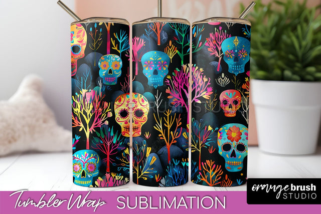 Neon Halloween Tumbler Wrap - Spooky Tumbler Sublimation Sublimation OrangeBrushStudio 