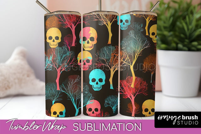 Neon Halloween Tumbler Wrap - Spooky Tumbler Sublimation Sublimation OrangeBrushStudio 