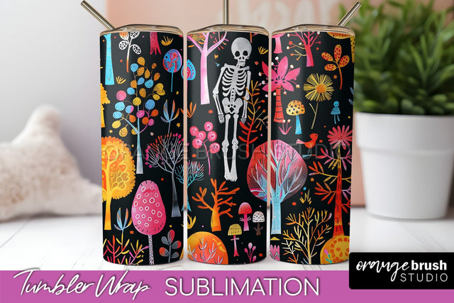 Neon Halloween Tumbler Wrap - Spooky Tumbler Sublimation Sublimation OrangeBrushStudio 