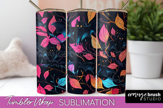 Neon Halloween Tumbler Wrap - Spooky Tumbler Sublimation Sublimation OrangeBrushStudio 