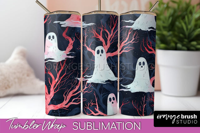 Neon Halloween Tumbler Wrap - Spooky Tumbler Sublimation Sublimation OrangeBrushStudio 
