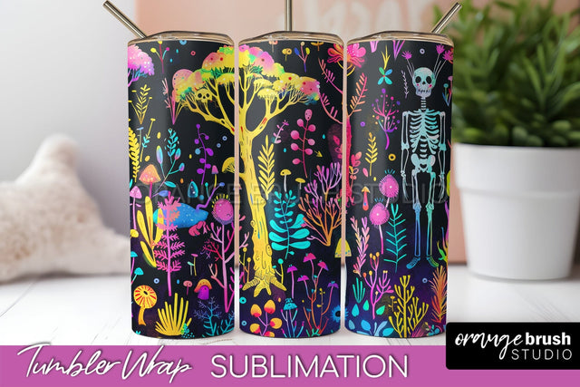 Neon Halloween Tumbler Wrap - Spooky Tumbler Sublimation Sublimation OrangeBrushStudio 
