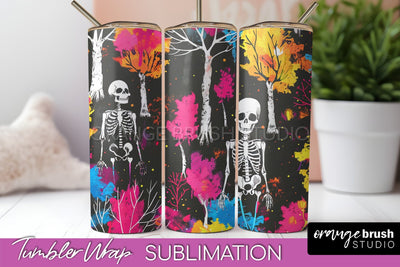 Neon Halloween Tumbler Wrap - Spooky Tumbler Sublimation Sublimation OrangeBrushStudio 