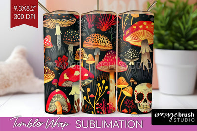 Neon Halloween Tumbler Wrap - Spooky Tumbler Sublimation Sublimation OrangeBrushStudio 